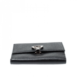 Bvlgari Black Leather Bifold Wallet