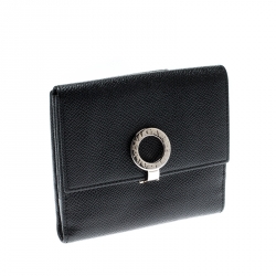 Bvlgari Black Leather Bifold Wallet