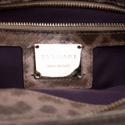 Bvlgari Brown Python Medium Serpenti Flap Shoulder Bag