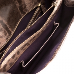 Bvlgari Brown Python Medium Serpenti Flap Shoulder Bag