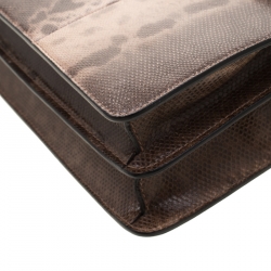 Bvlgari Brown Python Medium Serpenti Flap Shoulder Bag