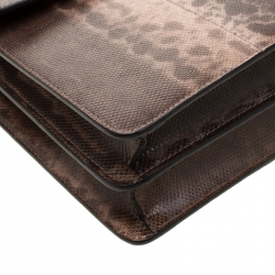 Bvlgari Brown Python Medium Serpenti Flap Shoulder Bag