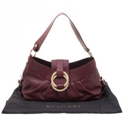 Bvlgari Burgundy Leather Chandra Shoulder Bag 