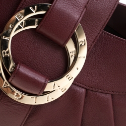 Bvlgari Burgundy Leather Chandra Shoulder Bag 