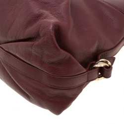 Bvlgari Burgundy Leather Chandra Shoulder Bag 