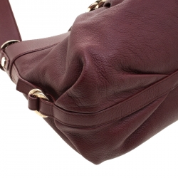 Bvlgari Burgundy Leather Chandra Shoulder Bag 