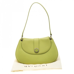 مملوكة مسبقًا Bvlgari Lime Green Leather Shoulder Bag