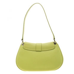 مملوكة مسبقًا Bvlgari Lime Green Leather Shoulder Bag
