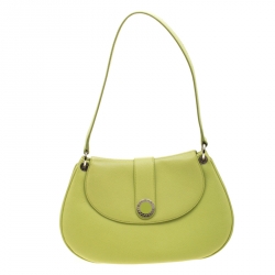 مملوكة مسبقًا Bvlgari Lime Green Leather Shoulder Bag