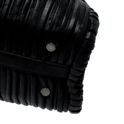 Pre Owned Bvlgari Black Leather Twistino Tina Tote