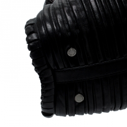 Pre Owned Bvlgari Black Leather Twistino Tina Tote