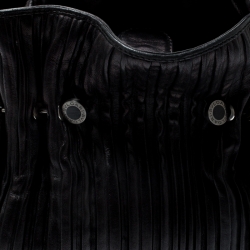 Pre Owned Bvlgari Black Leather Twistino Tina Tote