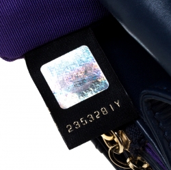 Bvlgari Blue Leather Medium Serpenti Forever Flap Shoulder Bag