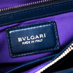 Bvlgari Blue Leather Medium Serpenti Forever Flap Shoulder Bag
