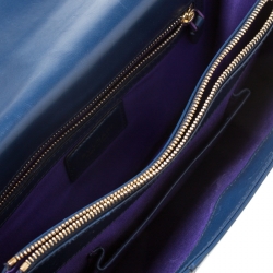 Bvlgari Blue Leather Medium Serpenti Forever Flap Shoulder Bag