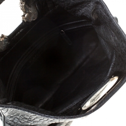 Bvlgari Black Leather Leoni Flap Clutch 