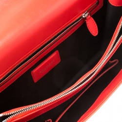 Bvlgari Red Leather Serpenti Forever Flap Shoulder Bag      