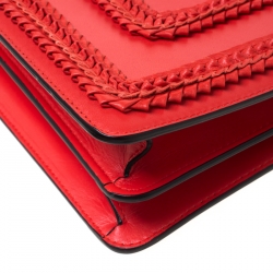 Bvlgari Red Leather Serpenti Forever Flap Shoulder Bag      