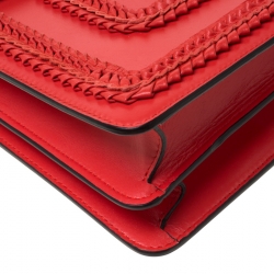 Bvlgari Red Leather Serpenti Forever Flap Shoulder Bag      