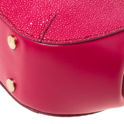 Bvlgari Magenta Stingray and Leather Small Serpenti Hypnotic Top Handle Bag 