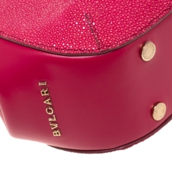 Bvlgari Magenta Stingray and Leather Small Serpenti Hypnotic Top Handle Bag 