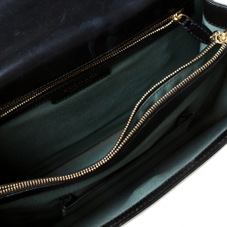 Pre Owned حقيبة كتف بلغاري سربنتي فوريفر كبيرة سحلية خضراء