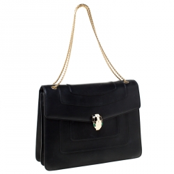 Pre Owned حقيبة كتف بلغاري سربنتي فوريفر كبيرة سحلية خضراء