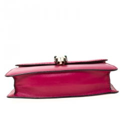 Bvlgari Dark Pink Leather and Stingray Serpenti Forever Shoulder Bag