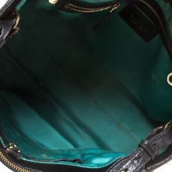 Pre Owned Bvlgari Black Snakeskin and Leather Medium Serpenti Tote