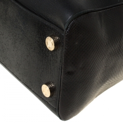 Pre Owned Bvlgari Black Snakeskin and Leather Medium Serpenti Tote