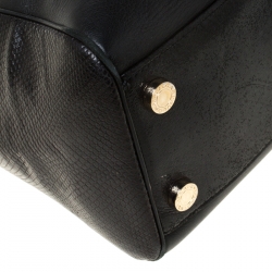 Pre Owned Bvlgari Black Snakeskin and Leather Medium Serpenti Tote