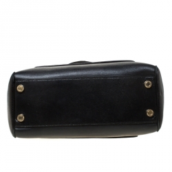 Pre Owned Bvlgari Black Snakeskin and Leather Medium Serpenti Tote