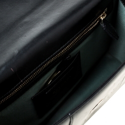 Pre Owned حقيبة كتف بلغاري سيربينتي فوريفر جلد أسود بقلاب