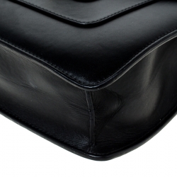 Pre Owned حقيبة كتف بلغاري سيربينتي فوريفر جلد أسود بقلاب