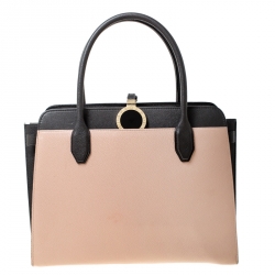 Bvlgari Beige/Grey Leather Alba Tote 