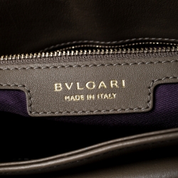Bvlgari Olive Green Leather Leoni Top Handle Bag 