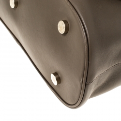 Bvlgari Olive Green Leather Leoni Top Handle Bag 
