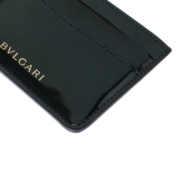 Pre Owned Bvlgari  Dark Green Patent Leather Serpenti Forever Card Holder