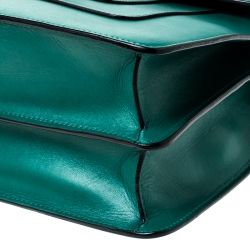 Bvlgari Green Leather Large Serpenti Forever Flap Bag