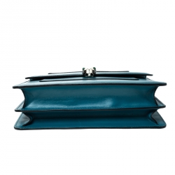 Pre Owned Bvlgari Teal Leather Serpenti Forever Flap Bag