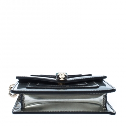 Bvlgari Gun Metal Metallic Leather Serpenti Forever Wallet