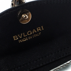 Bvlgari Gun Metal Metallic Leather Serpenti Forever Wallet