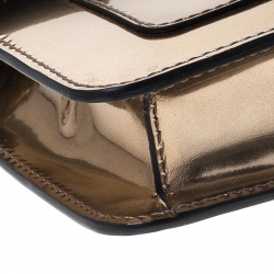 Pre Owned Bvlgari Metallic Bronze Patent Leather Serpenti Forever Shoulder Bag