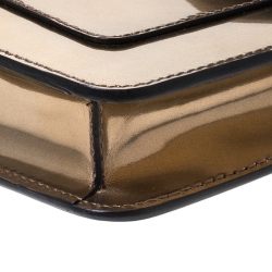 Pre Owned Bvlgari Metallic Bronze Patent Leather Serpenti Forever Shoulder Bag