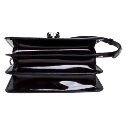 Pre Owned Bvlgari Burgundy Patent Leather Serpenti Forever Flap Top Handle Bag