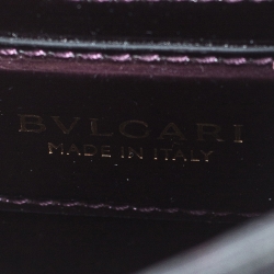 Pre Owned Bvlgari Burgundy Patent Leather Serpenti Forever Flap Top Handle Bag
