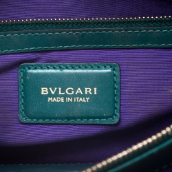 Pre Owned Bvlgari Green Leather Medium Serpenti Forever Flap Shoulder Bag