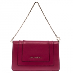 Pre Owned Bvlgari Hot Pink Leather Mini Serpenti Forever Pochette