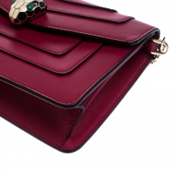 Pre Owned Bvlgari Hot Pink Leather Mini Serpenti Forever Pochette