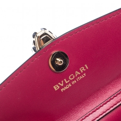 Pre Owned Bvlgari Hot Pink Leather Mini Serpenti Forever Pochette